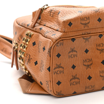 MCM Visetos Small Side Stud Stark Backpack Cognac 10 of 11