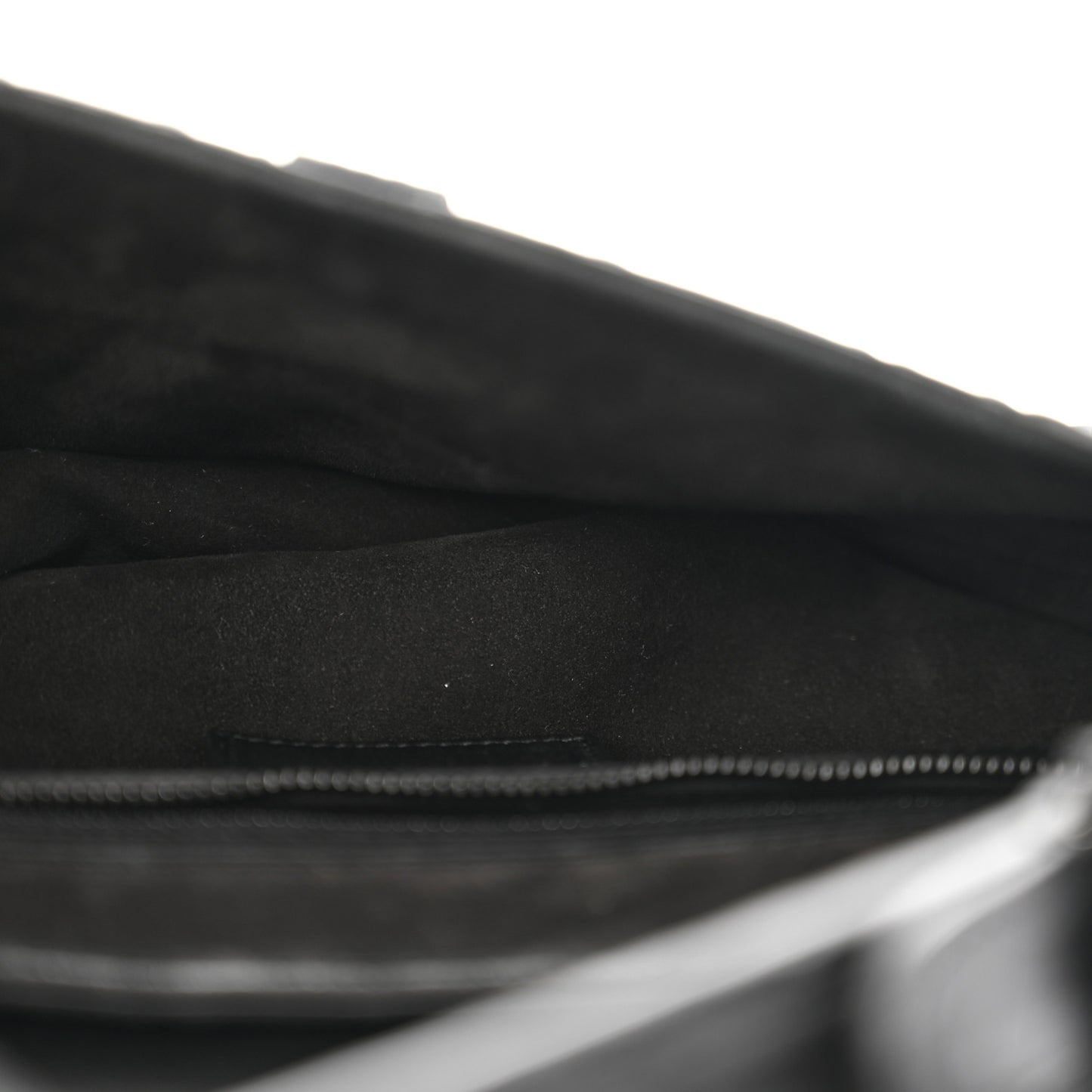 Calfskin Embossed Oblique Saddle Bag Black