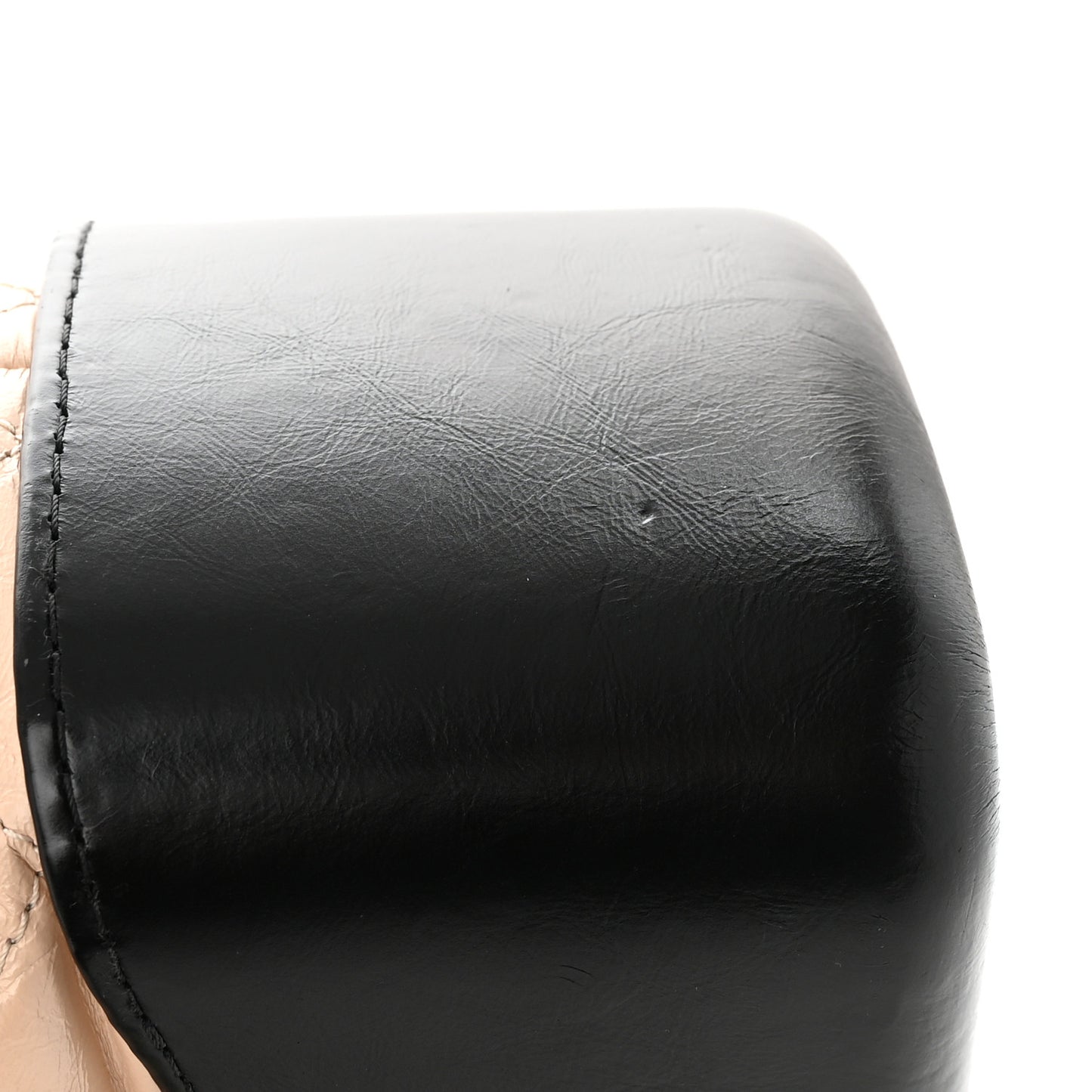 Aged Calfskin Quilted Medium Gabrielle Hobo Beige Black