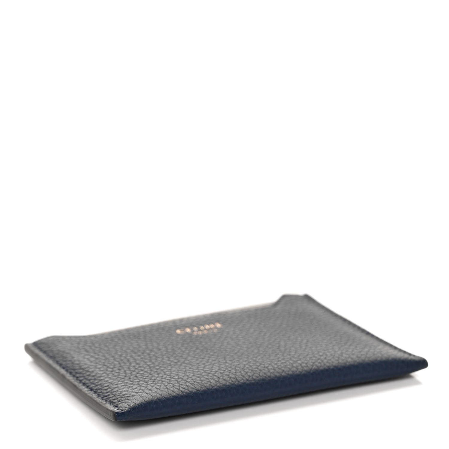Celine Baby Drummed Calfskin Bi-Color Card Holder Marine Stone 4 of 8