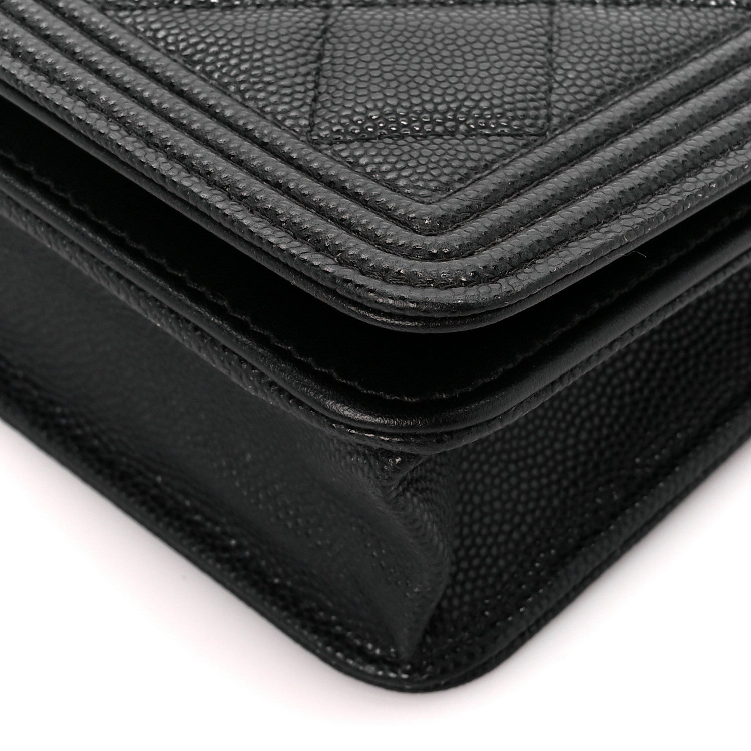 Chanel Caviar Quilted Boy Wallet On Chain WOC Black 12 of 13
