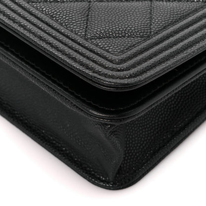 Chanel Caviar Quilted Boy Wallet On Chain WOC Black 12 of 13