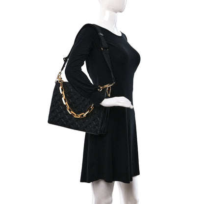 Louis Vuitton Lambskin Embossed Monogram Coussin MM Black 2 of 11