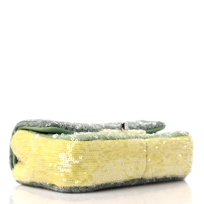 Chanel Sequin Mini Waterfall Flap Green Light Green Yellow 4 of 9