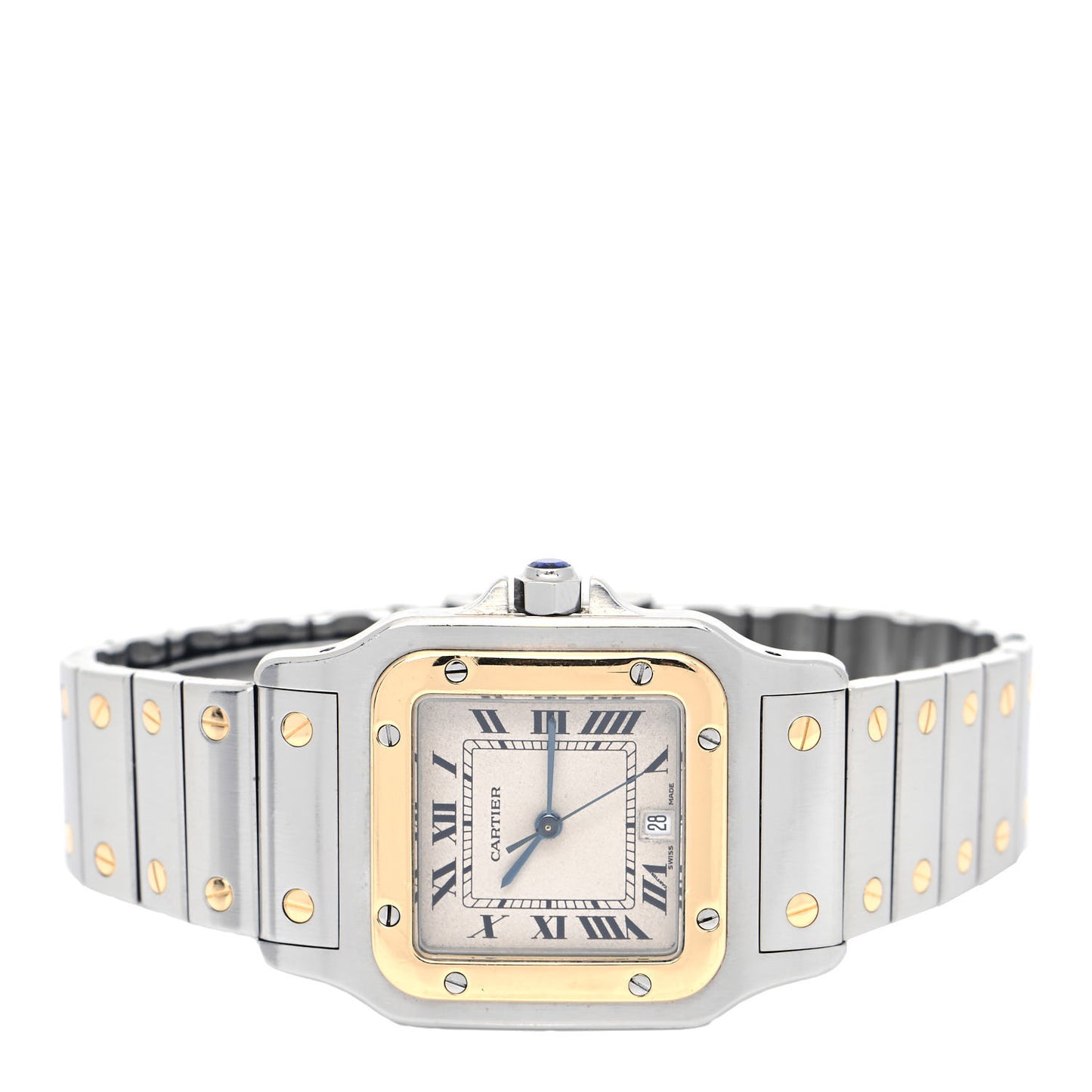 Stainless Steel 18K Yellow Gold 29mm Santos De Cartier Galbee Quartz Watch