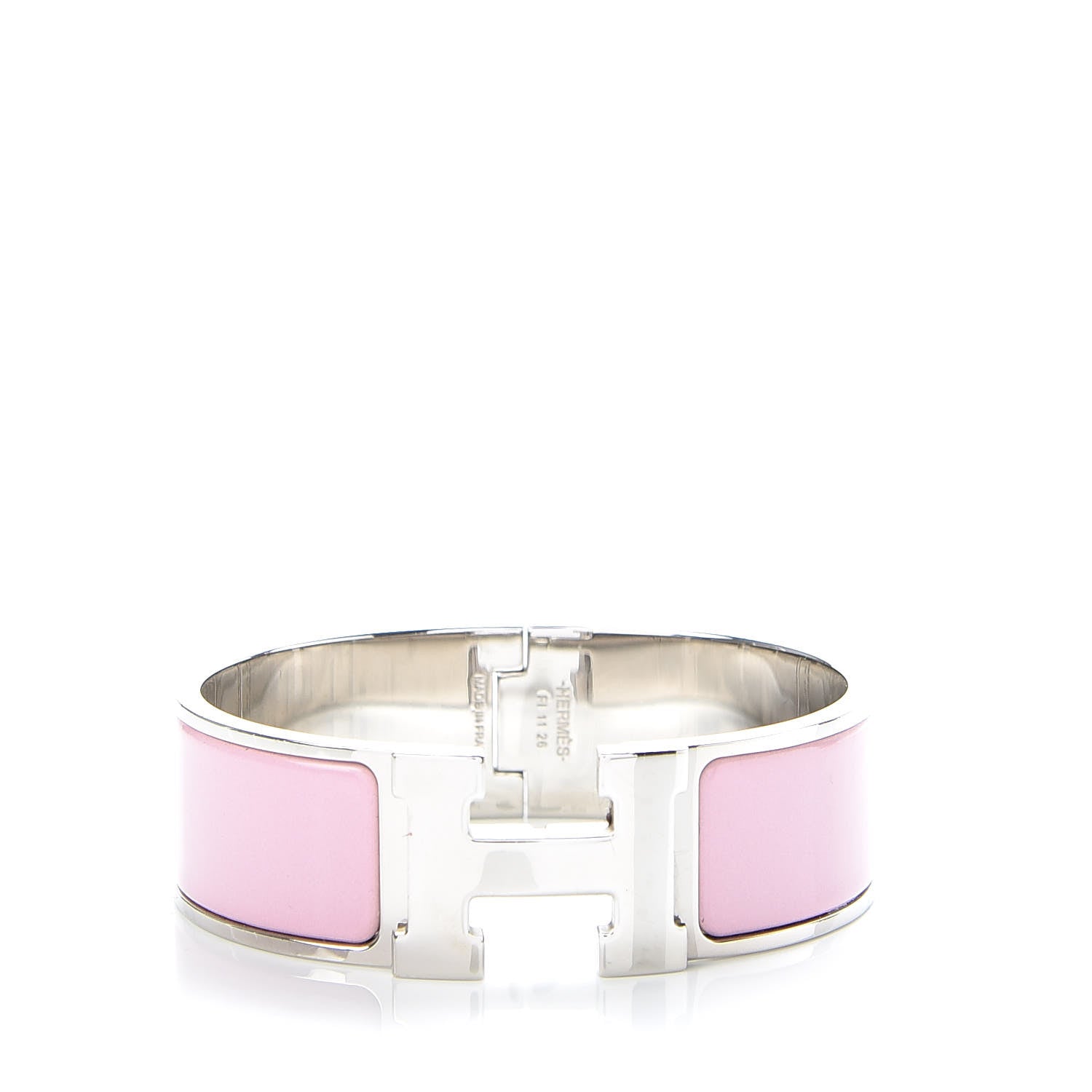 Hermes Enamel Wide Clic Clac H Bracelet GM Rose Nacarat 1 of 5