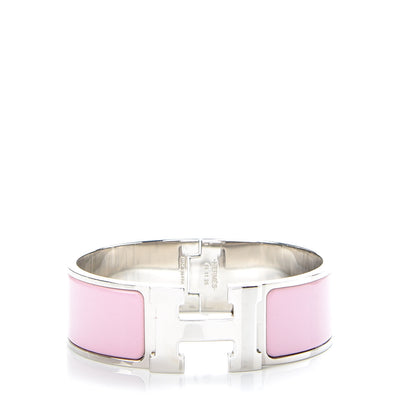 Hermes Enamel Wide Clic Clac H Bracelet GM Rose Nacarat 1 of 5