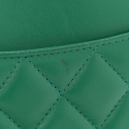 Chanel Lambskin Quilted Flap Phone Holder With Chain Green 12 of 13