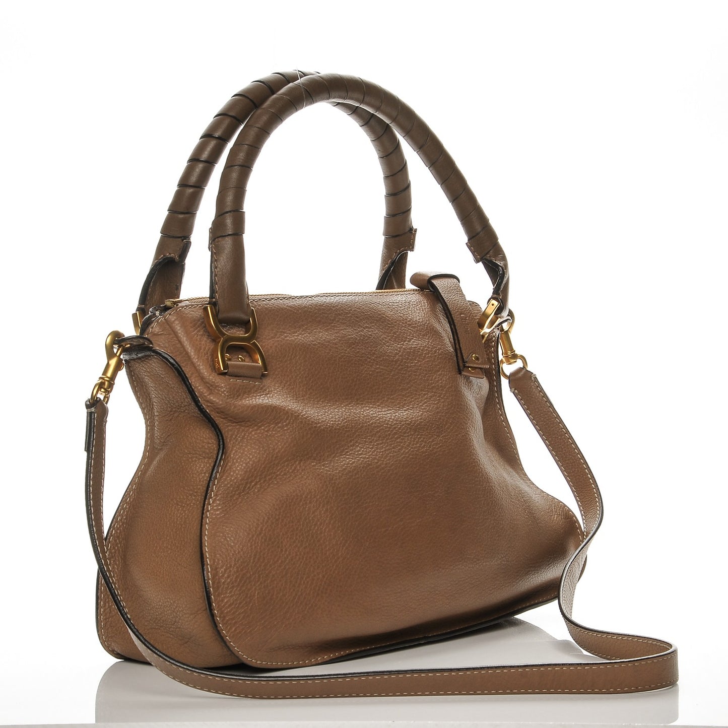 Calfskin Small Marcie Satchel Nut