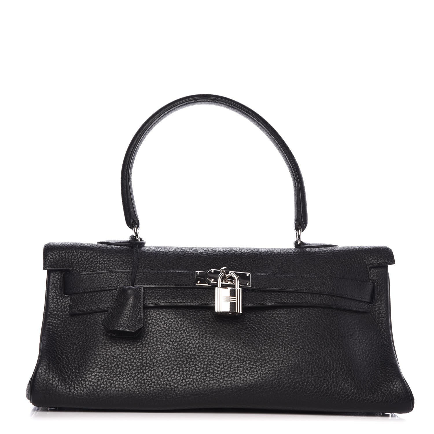 Hermes Taurillon Clemence Shoulder Kelly 40 Black 1 of 33