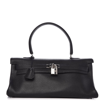 Hermes Taurillon Clemence Shoulder Kelly 40 Black 1 of 33