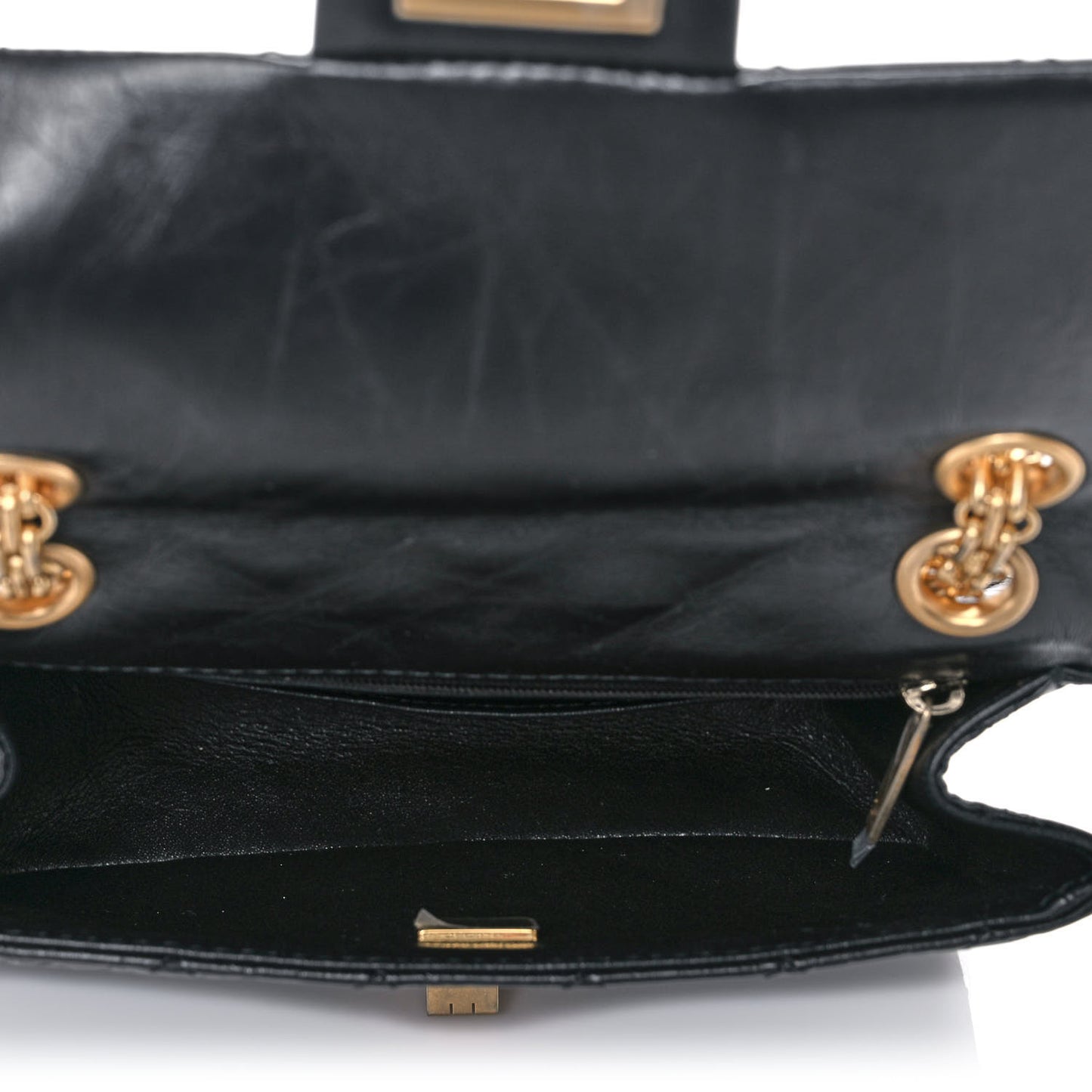 Aged Calfskin Quilted 2.55 Reissue Mini Flap Black