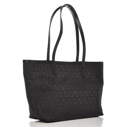 Fendi Zucchino Small Roll Tote Black 3 of 7