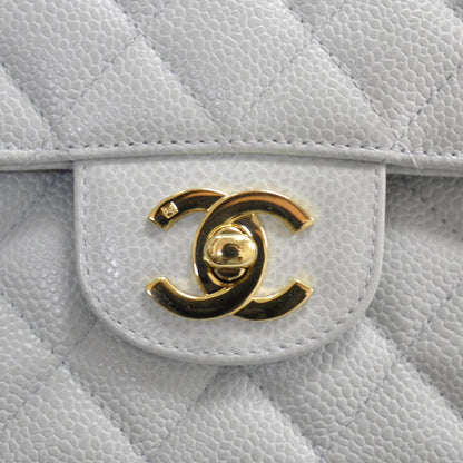 Chanel Caviar Medium Double Flap Light Blue 12 of 12