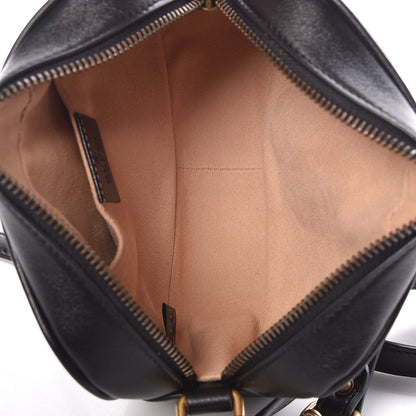 Gucci Calfskin Matelasse Mini GG Marmont Chain Shoulder Bag Black 7 of 9