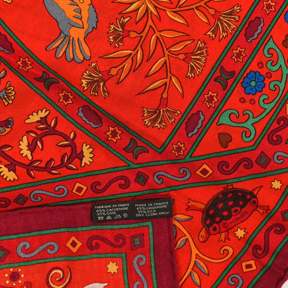 Hermes Cashmere Silk Peuple Du Vent Shawl 140 3 of 3