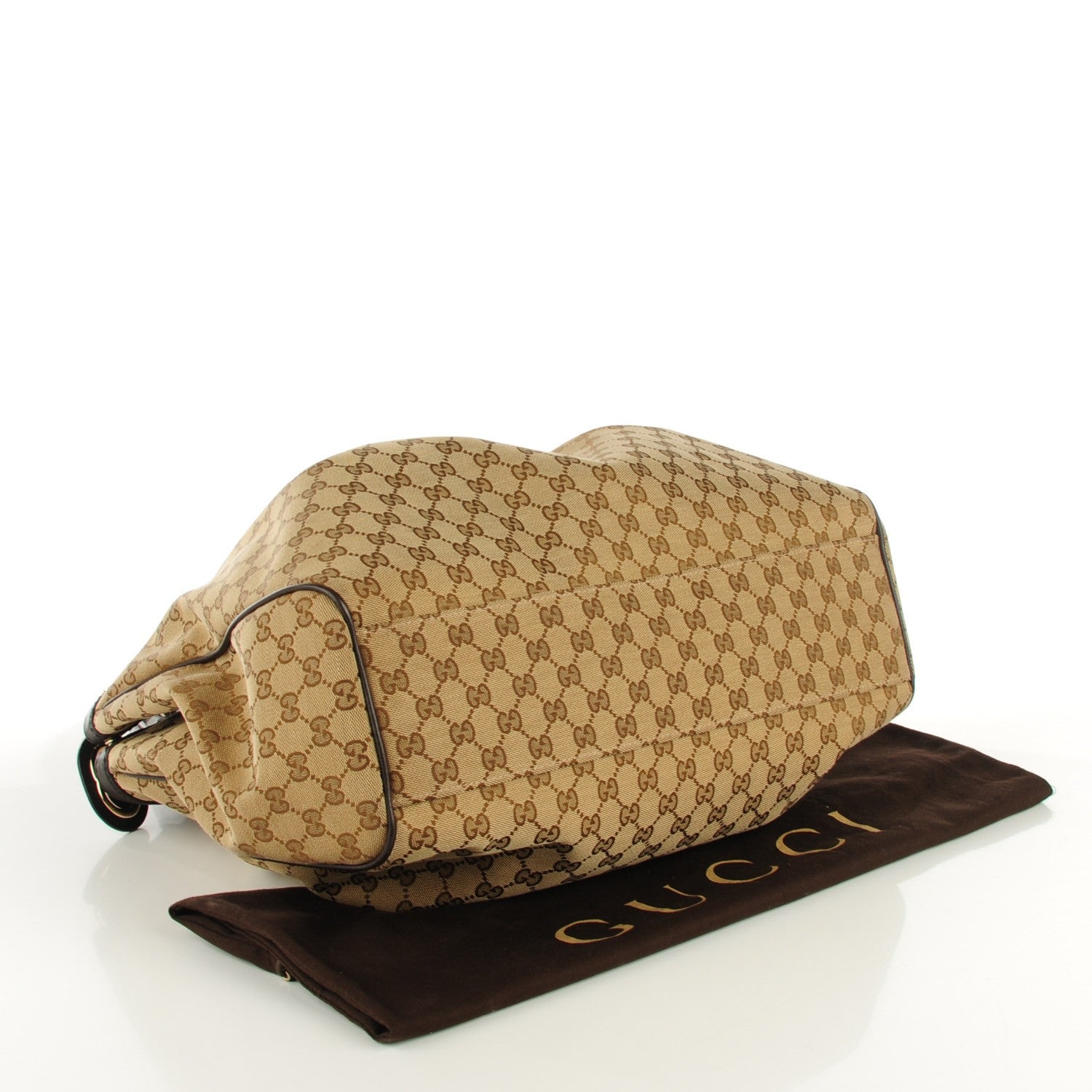 Gucci Monogram Dollar Calfskin Large Sukey Tote Beige Ebony Testa di Moro 4 of 7