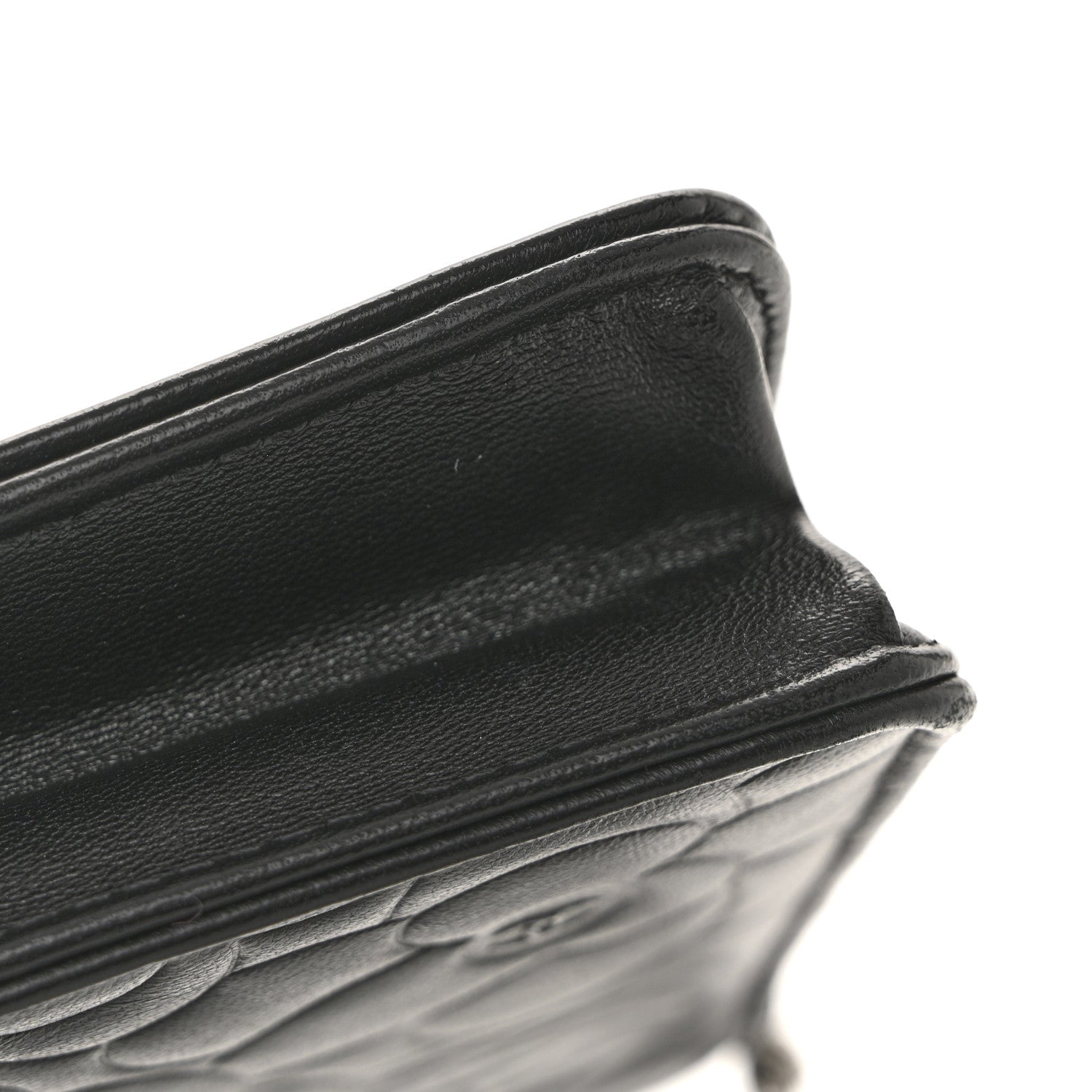 Chanel Lambskin Camellia Embossed Wallet on Chain WOC 14 of 15