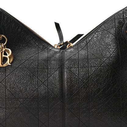 Christian Dior Grained Calfskin Flat Macrocannage Medium Voyage Bag Black 8 of 10