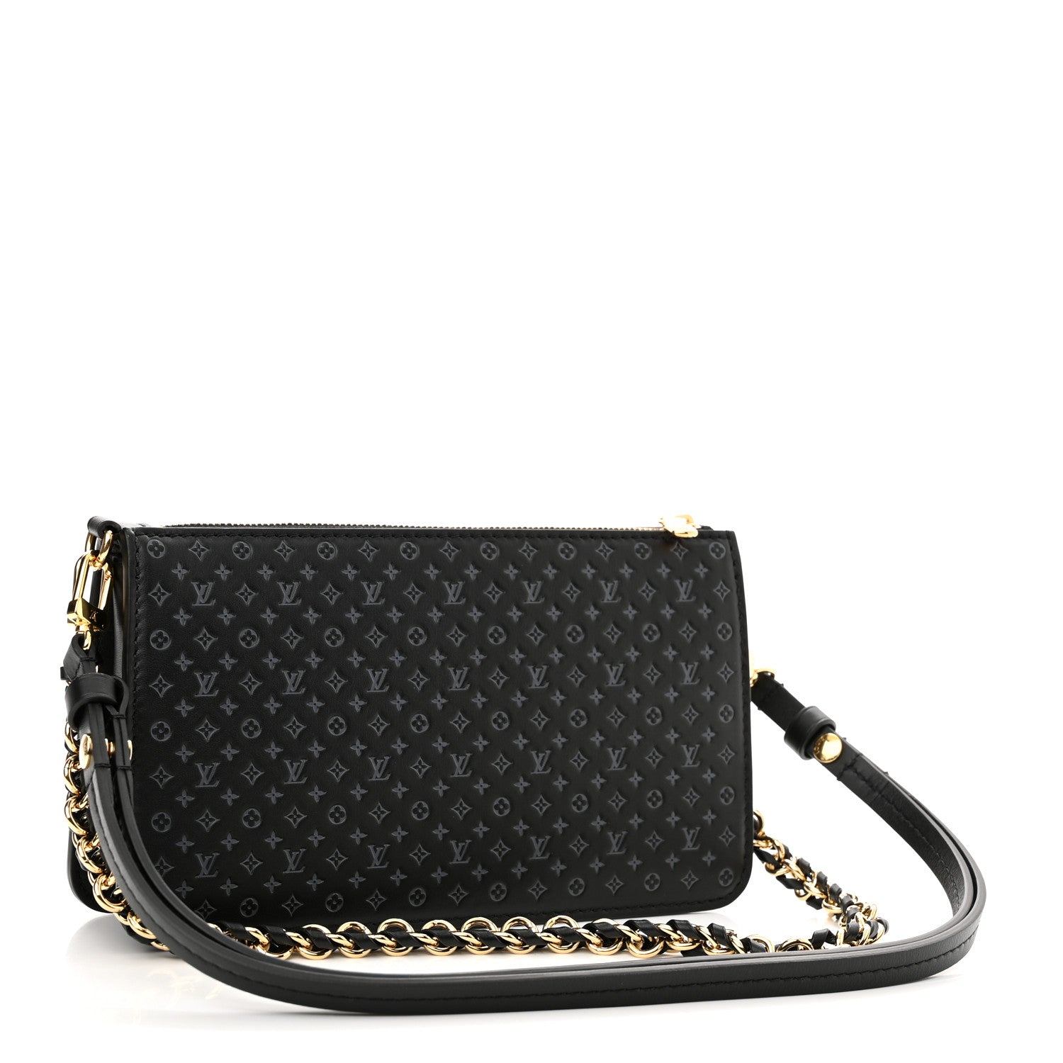 Louis Vuitton Calfskin Nanogram Embossed Lexington Pouch Black 3 of 10