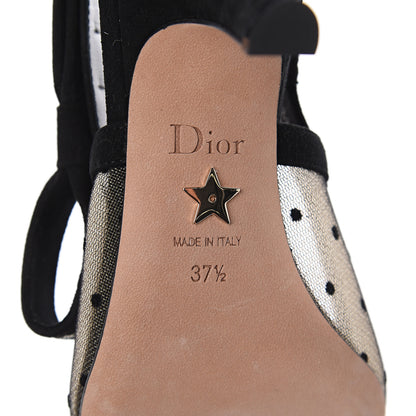 Christian Dior Mesh Plumetis Crystal Suede J'Adior Slingback 65mm Pumps 37.5 Nude Black 7 of 7