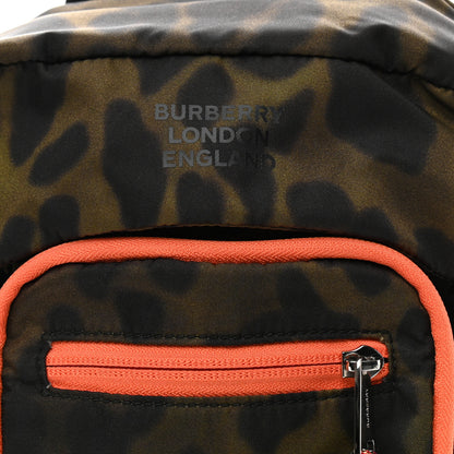 Burberry Nylon Leopard Print Leo Sling Bag Light Green Orange 8 of 10