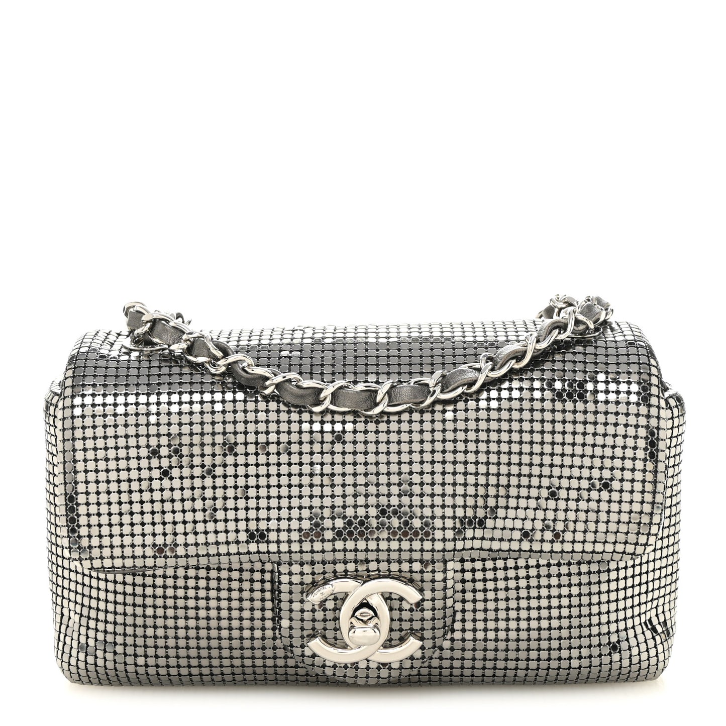 Faded Metallic Mesh Extra Mini Flap Silver