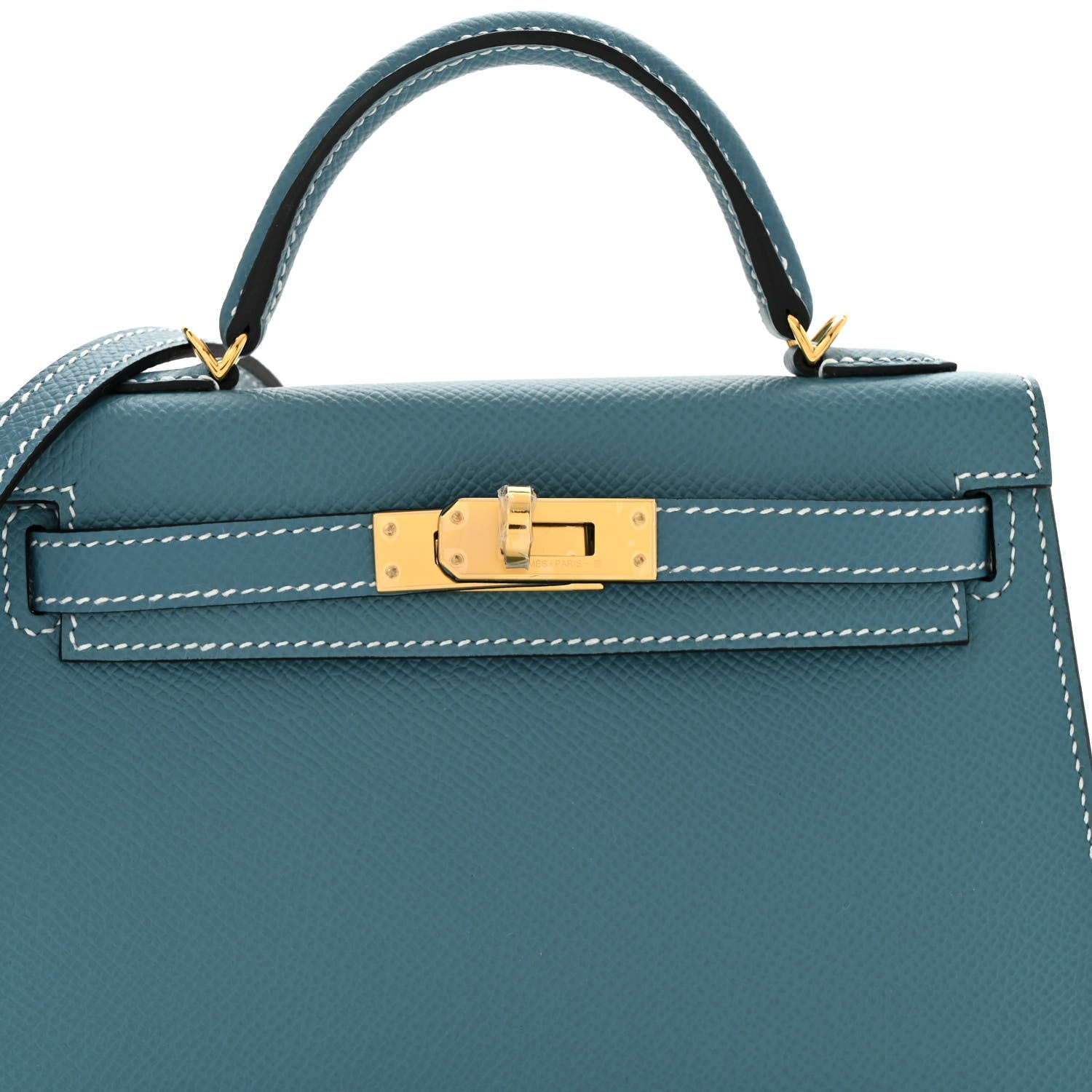 Hermes Epsom Mini Kelly Sellier 20 New Blue Jean 7 of 10