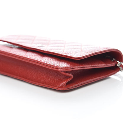 Chanel Caviar Quilted Wallet on Chain WOC Red 6 of 10