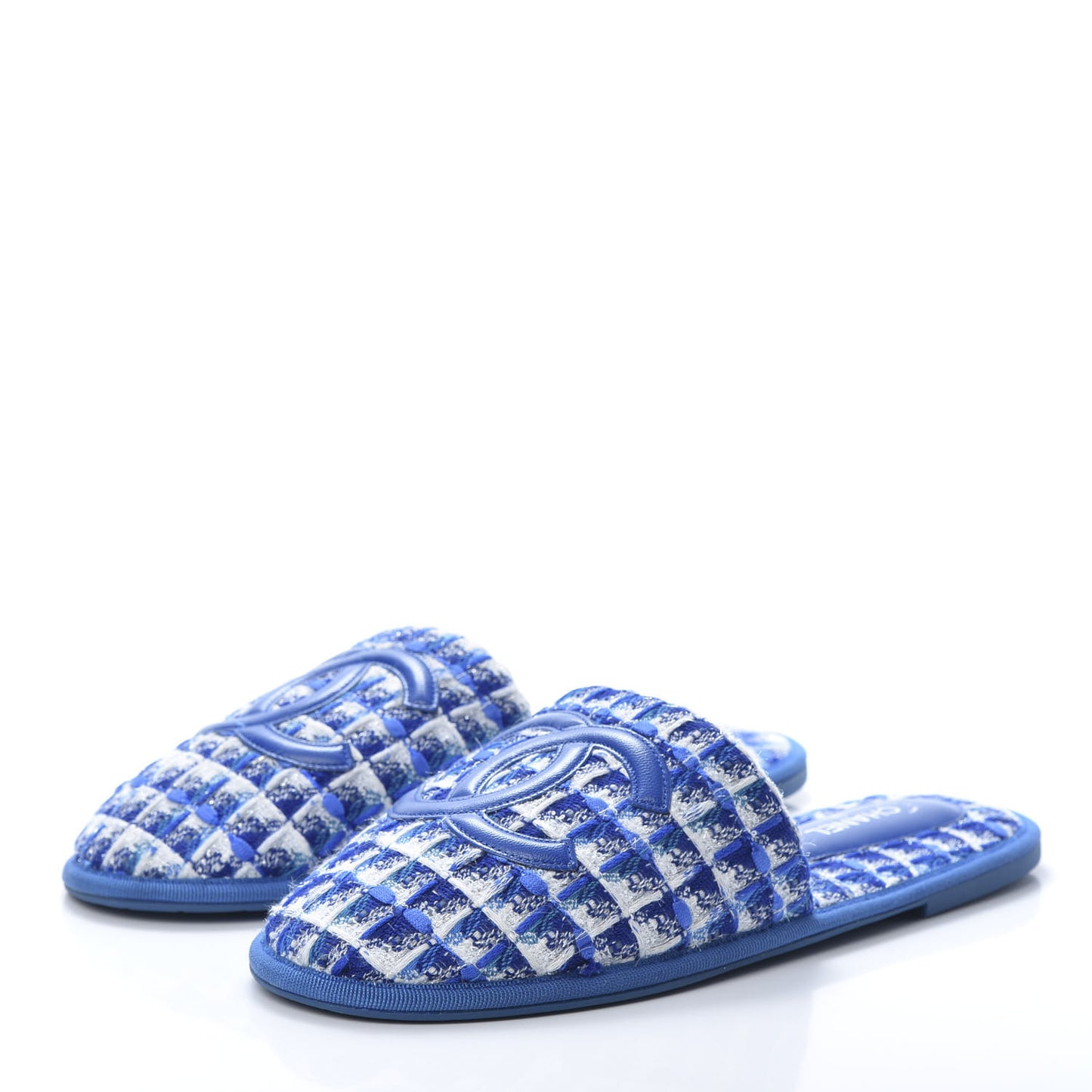 Tweed CC Flat Mules M Blue