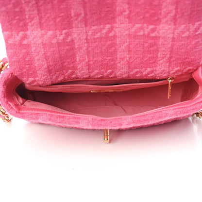 Chanel Tweed Quilted Medium 19 Flap Pink 4 of 10