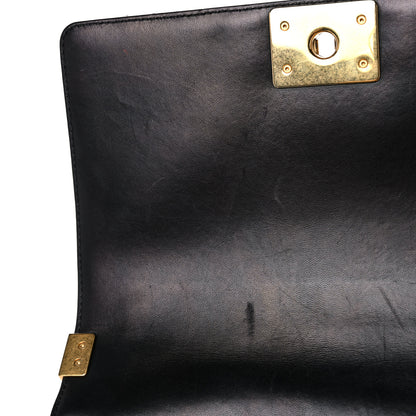 Chanel Fabric Chevron Braided Medium Boy Flap Black 13 of 16