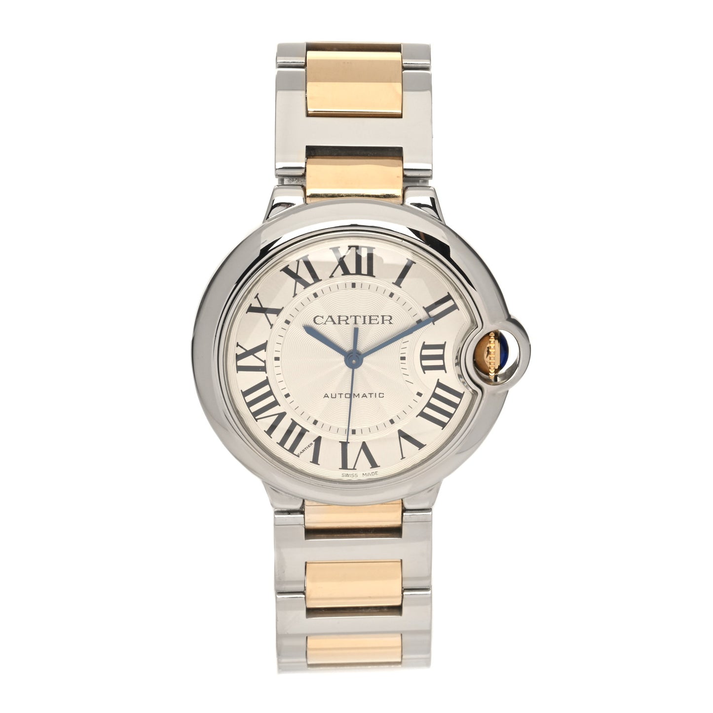 Stainless Steel 18K Yellow Gold 36mm Ballon Bleu De Cartier Automatic Watch