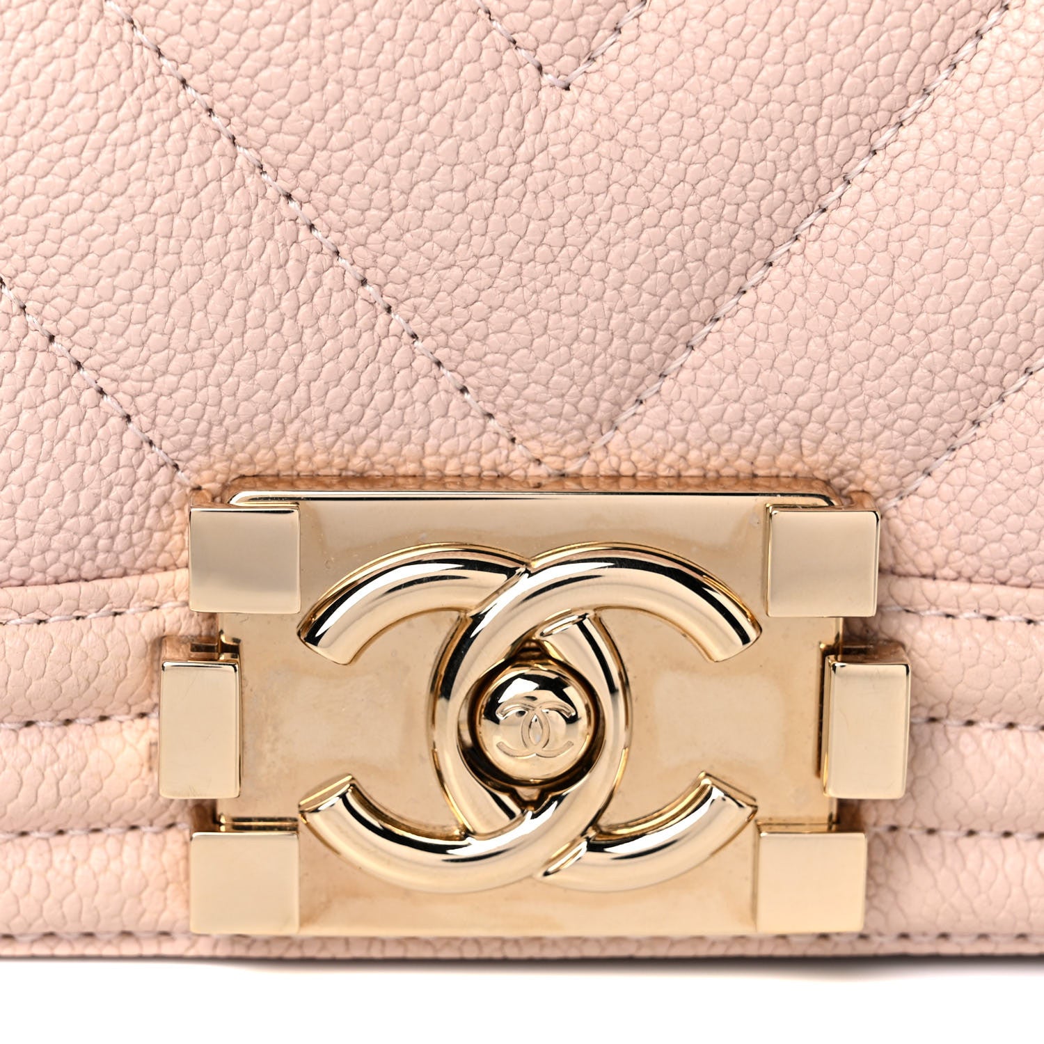 Chanel Caviar Chevron Quilted Small Boy Flap Light Pink 14 of 15