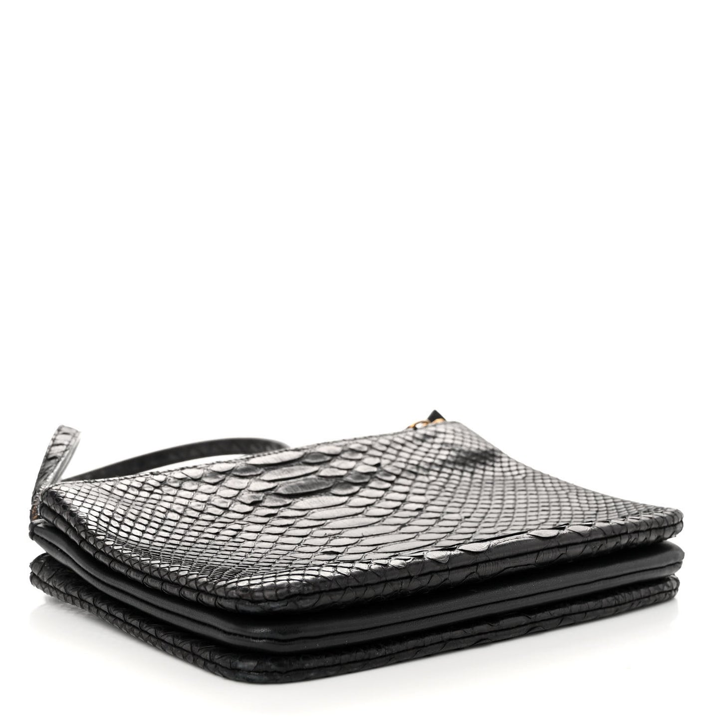 Snakeskin Small Trio Crossbody Bag Black