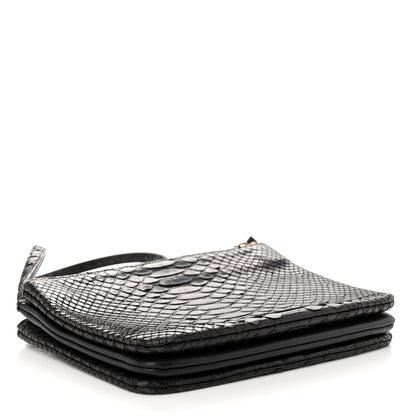Celine Snakeskin Small Trio Crossbody Bag Black 4 of 15