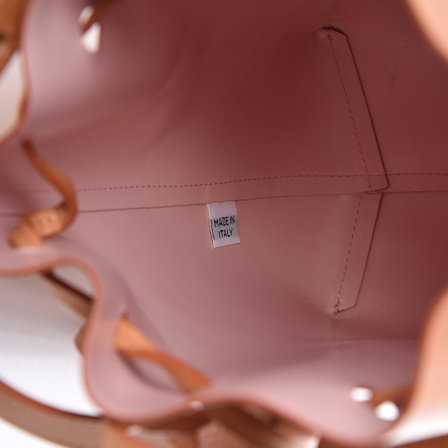 Calfskin Mini Bucket Bag Cammello Rosa