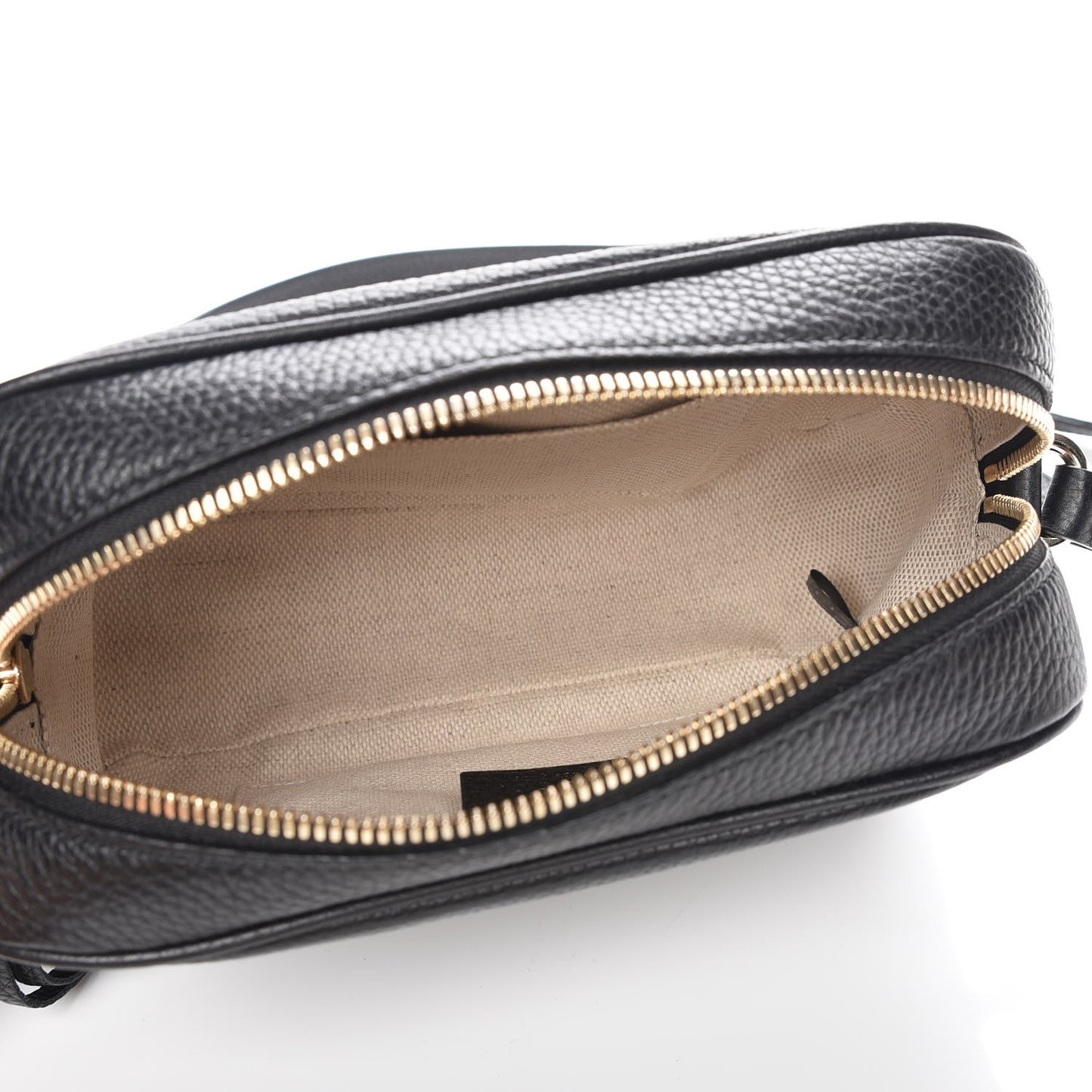 Pebbled Calfskin Small Soho Disco Bag Black