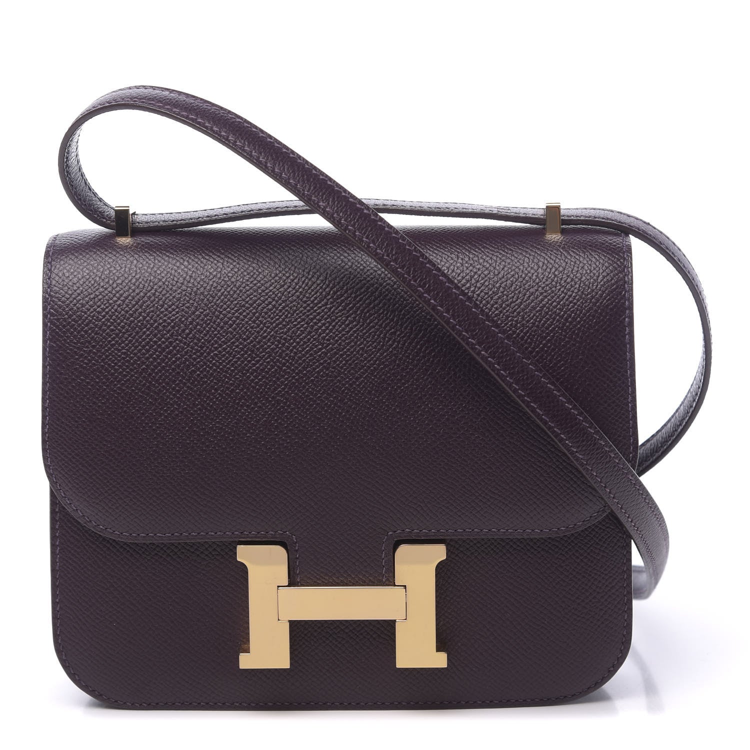 Hermes Epsom Horseshoe Constance 18 Raisin Gris Mouette 1 of 11