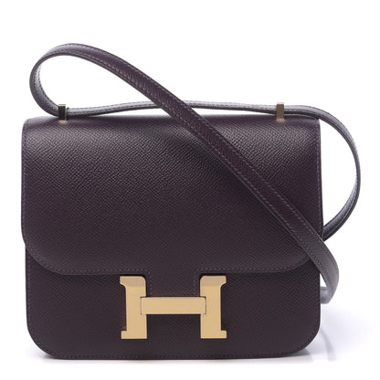 Hermes Epsom Horseshoe Constance 18 Raisin Gris Mouette 1 of 11