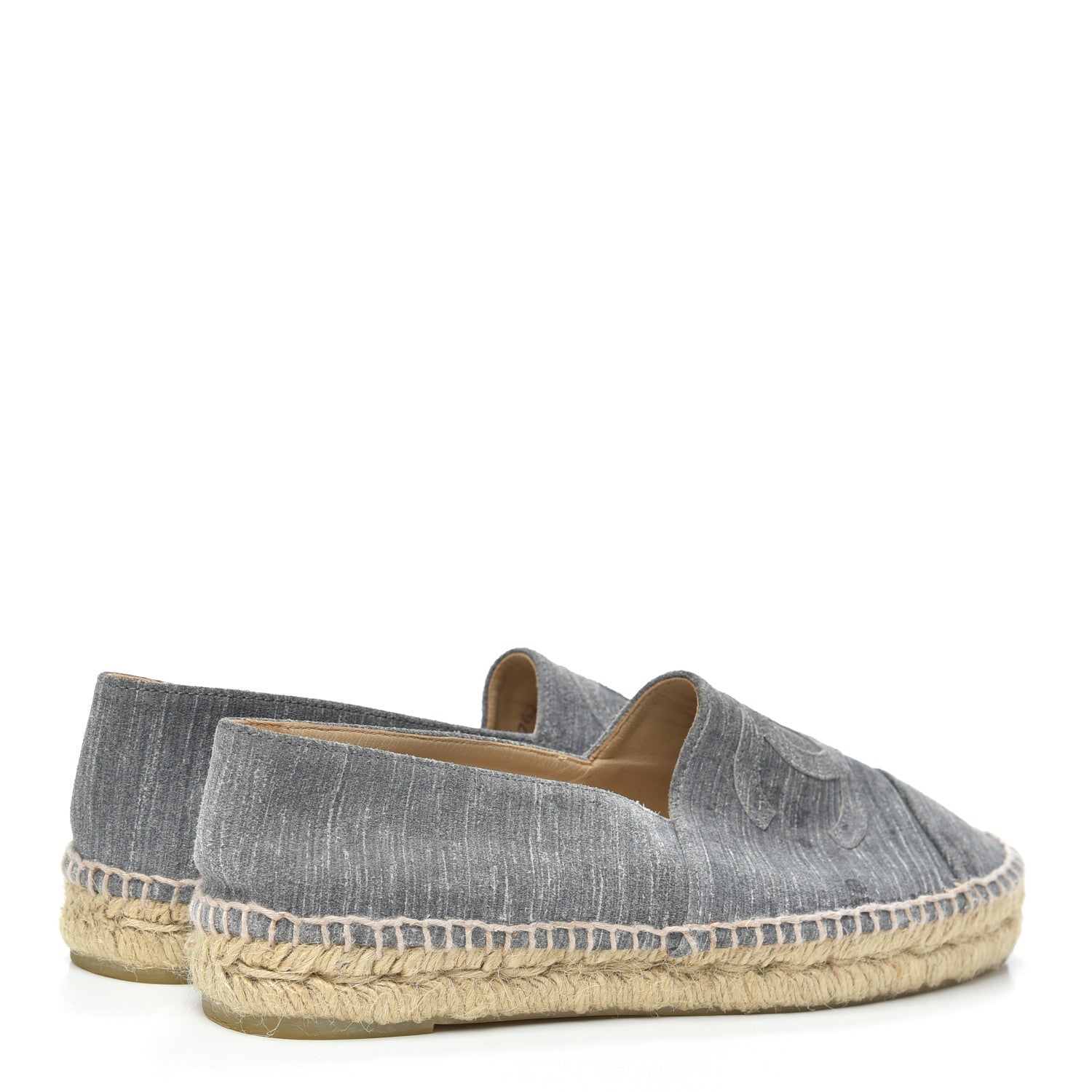 Chanel Striated Suede Espadrilles 39 Dark Grey 4 of 7