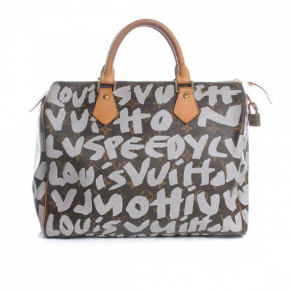 Louis Vuitton Monogram Graffiti Speedy 30 Silver 1 of 7
