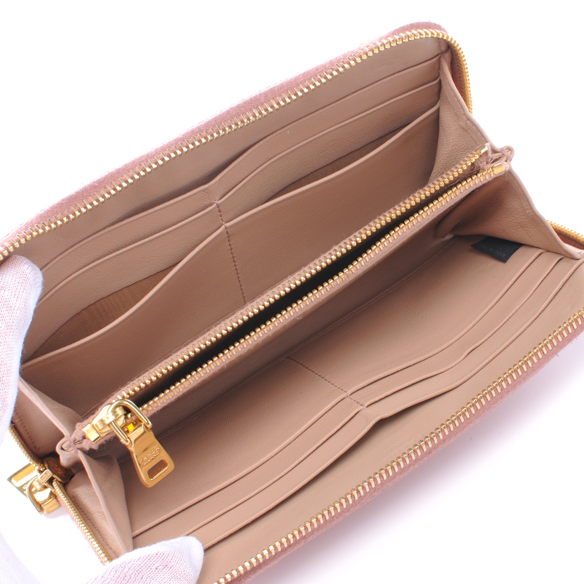 Prada Saffiano Vernice Zip Around Wallet Orchidea 7 of 8