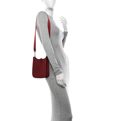 Hermes Taurillon Clemence Amazone Evelyne TPM Rouge H 2 of 11