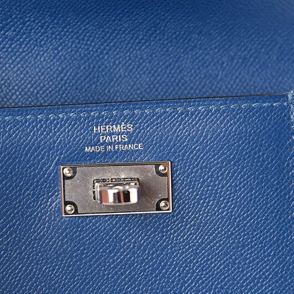 Hermes Madame Calfskin Kelly Pocket Compact Wallet Deep Bleu 6 of 8
