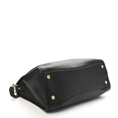 Prada Vitello Daino Shopping Satchel Black 4 of 9