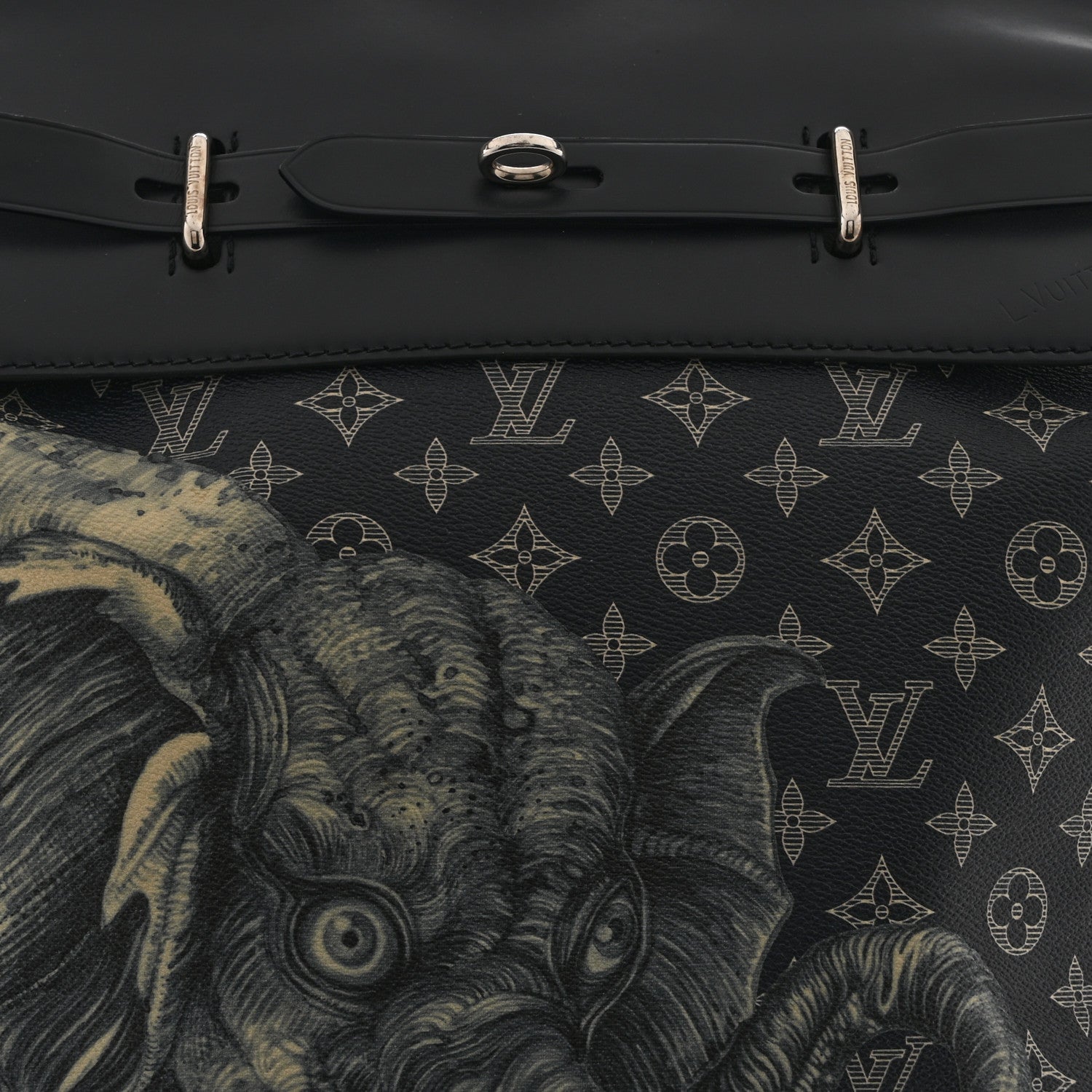 louis vuitton backpack steamer monogram savane elephant chapman encre Louis Vuitton Savane Monogram Elephant Chapman Steamer Backpack Encre