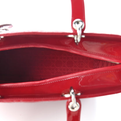 Christian Dior Patent Cannage Large Lady Dior Red 5 of 11