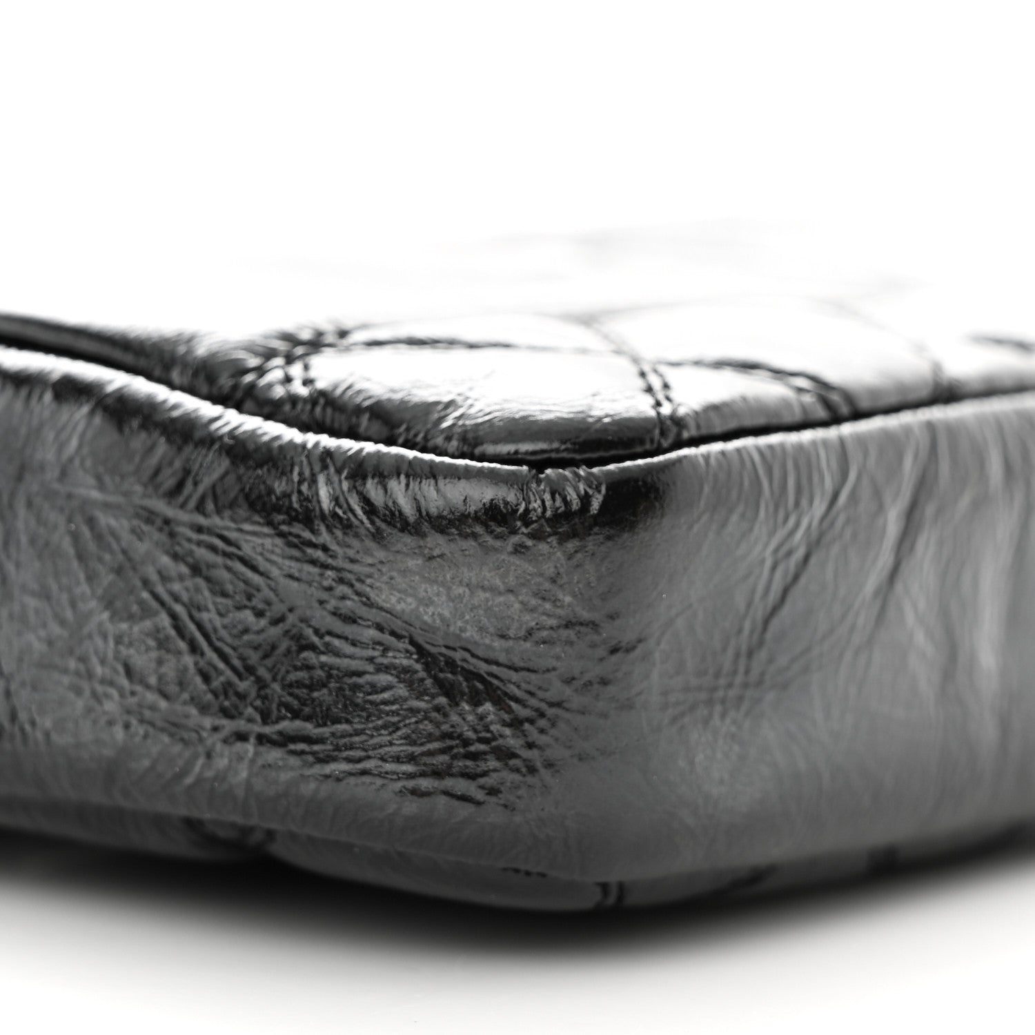 Chanel Glazed Aged Calfskin Quilted CC Small Clutch With Chain Black 11 of 12