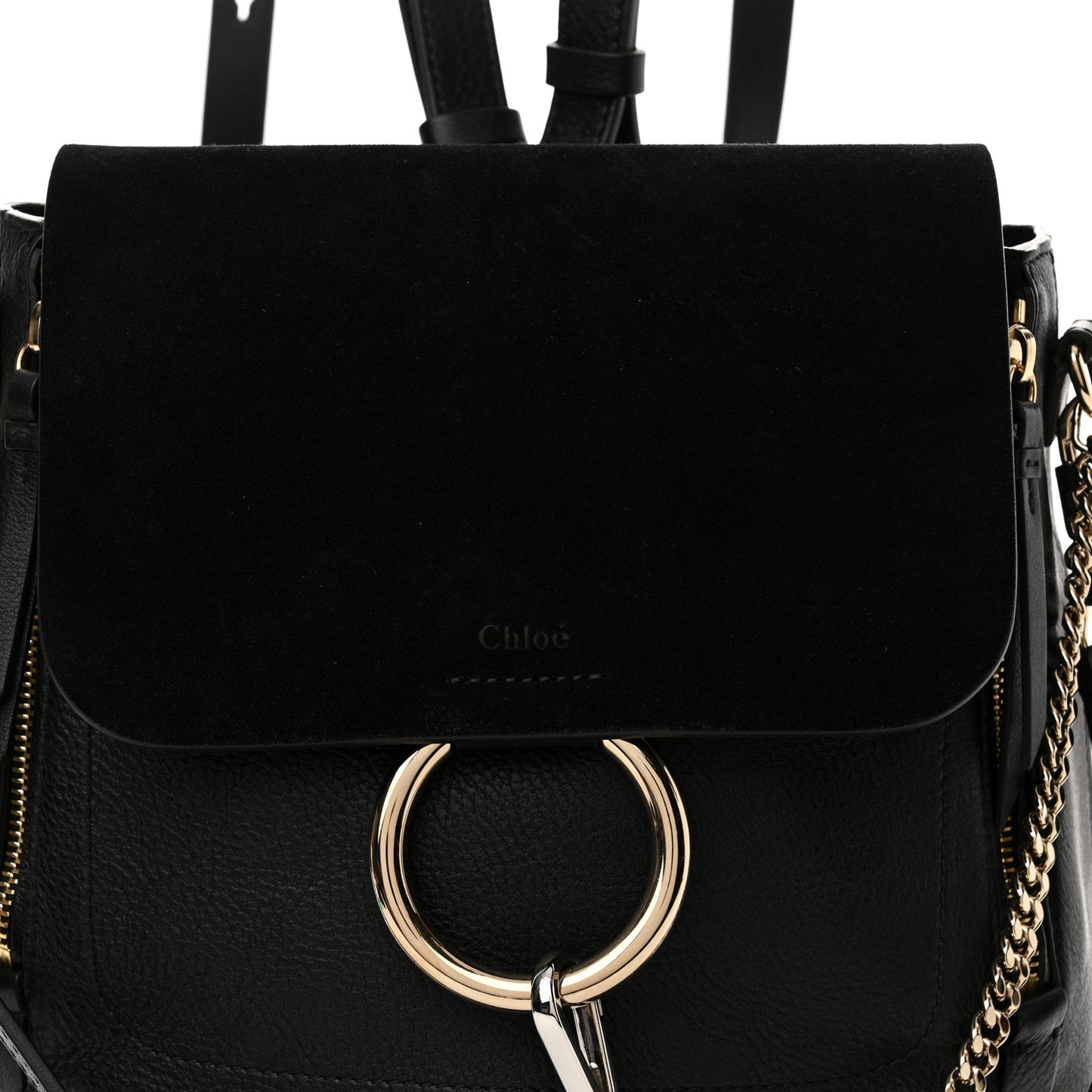 Suede Calfskin Medium Faye Backpack Black